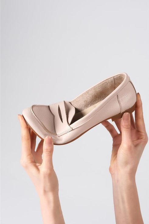 Genuine Leather Skin Color Loafer